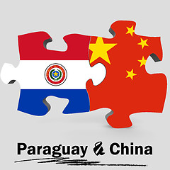 Image showing China and Paraguay flags in puzzle 