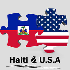 Image showing USA and Haiti flags in puzzle 