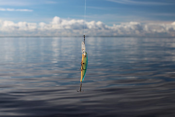 Image showing  wobbler on the fishing line