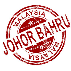 Image showing Red Johor Bahru stamp 