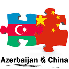 Image showing China and Azerbaijan flags in puzzle 