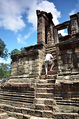Image showing Bayon Temple At Angkor Wat, Cambodia