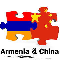 Image showing China and Armenia flags in puzzle 