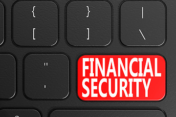 Image showing Financial Security on black keyboard