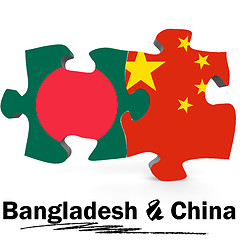 Image showing China and Bangladesh flags in puzzle 