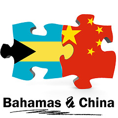 Image showing China and Bahamas flags in puzzle 