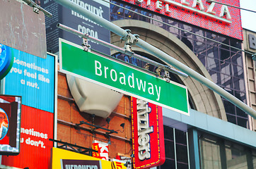 Image showing Broadway sign in New York City, USA