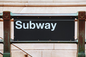 Image showing Subway station sign