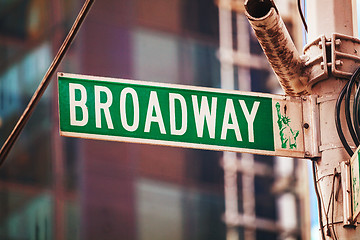 Image showing Broadway sign in New York City, USA