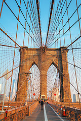 Image showing Brooklyn bridge in New York City