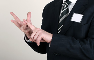 Image showing business man making a point