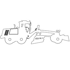 Image showing Silhouette of a heavy road grader. illustration.