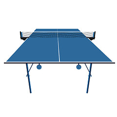 Image showing Ping pong blue table tennis. illustration.