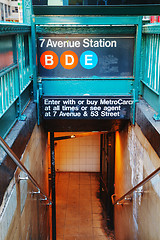 Image showing 7th Avenue subway sign