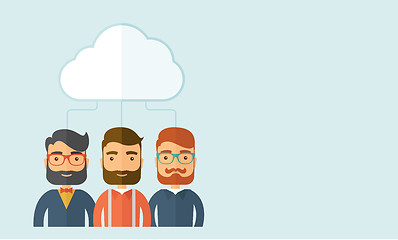 Image showing Businessmen under the cloud. 