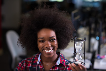 Image showing portrait of a young successful African-American woman in modern 