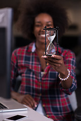 Image showing portrait of a young successful African-American woman in modern 