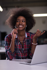 Image showing portrait of a young successful African-American woman in modern 