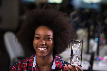 Image showing portrait of a young successful African-American woman in modern 