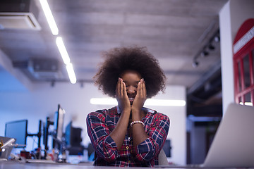 Image showing portrait of a young successful African-American woman in modern 