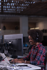 Image showing portrait of a young successful African-American woman in modern 