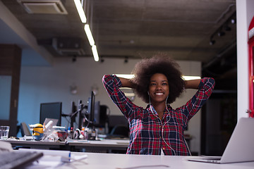 Image showing portrait of a young successful African-American woman in modern 