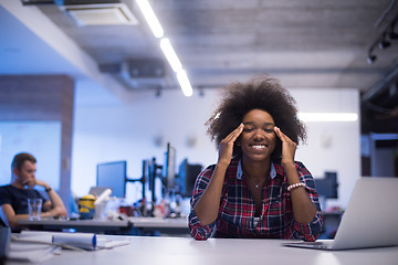 Image showing portrait of a young successful African-American woman in modern 