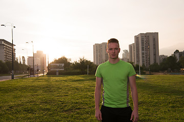 Image showing portrait of a young man on jogging