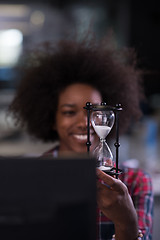 Image showing portrait of a young successful African-American woman in modern 