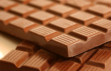 Image showing bars of chunky chocolate