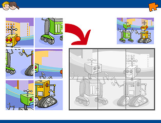 Image showing jigsaw puzzle with robots