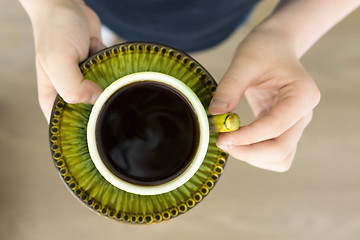 Image showing Coffee cup top view