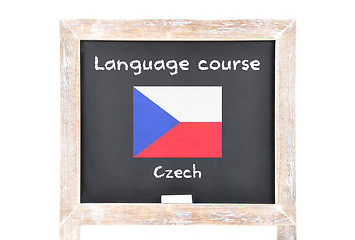 Image showing Language course with flag on board