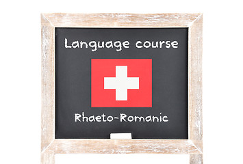 Image showing Language course with flag on board