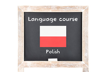 Image showing Language course with flag on board