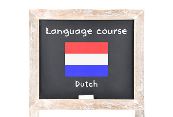 Image showing Language course with flag on board