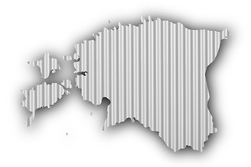 Image showing Map of Estonia on corrugated iron