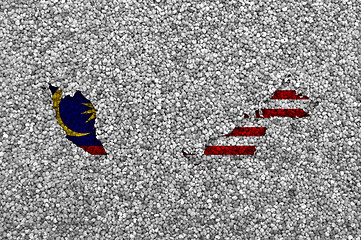 Image showing Map and flag of Malaysia on poppy seeds