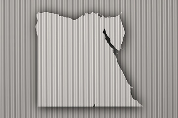 Image showing Map of Egypt on corrugated iron