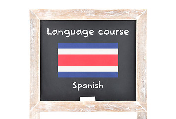 Image showing Language course with flag on board