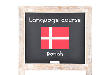 Image showing Language course with flag on board