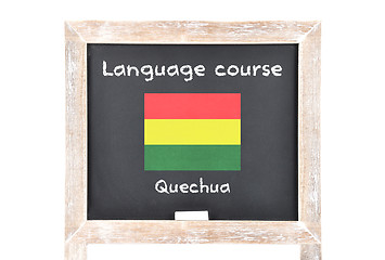 Image showing Language course with flag on board