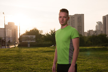 Image showing portrait of a young man on jogging