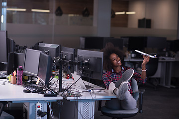 Image showing portrait of a young successful African-American woman in modern 