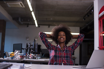 Image showing portrait of a young successful African-American woman in modern 