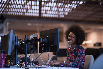 Image showing portrait of a young successful African-American woman in modern 