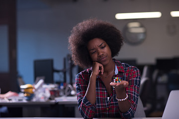 Image showing portrait of a young successful African-American woman in modern 