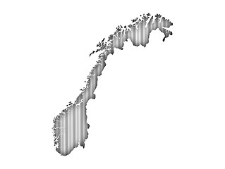 Image showing Map of Norway on corrugated iron