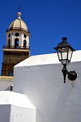 Image showing teguise   lanzarote church tower in arrecife