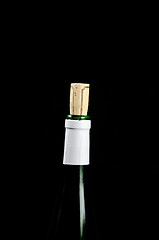 Image showing Wine bottle top with cork
